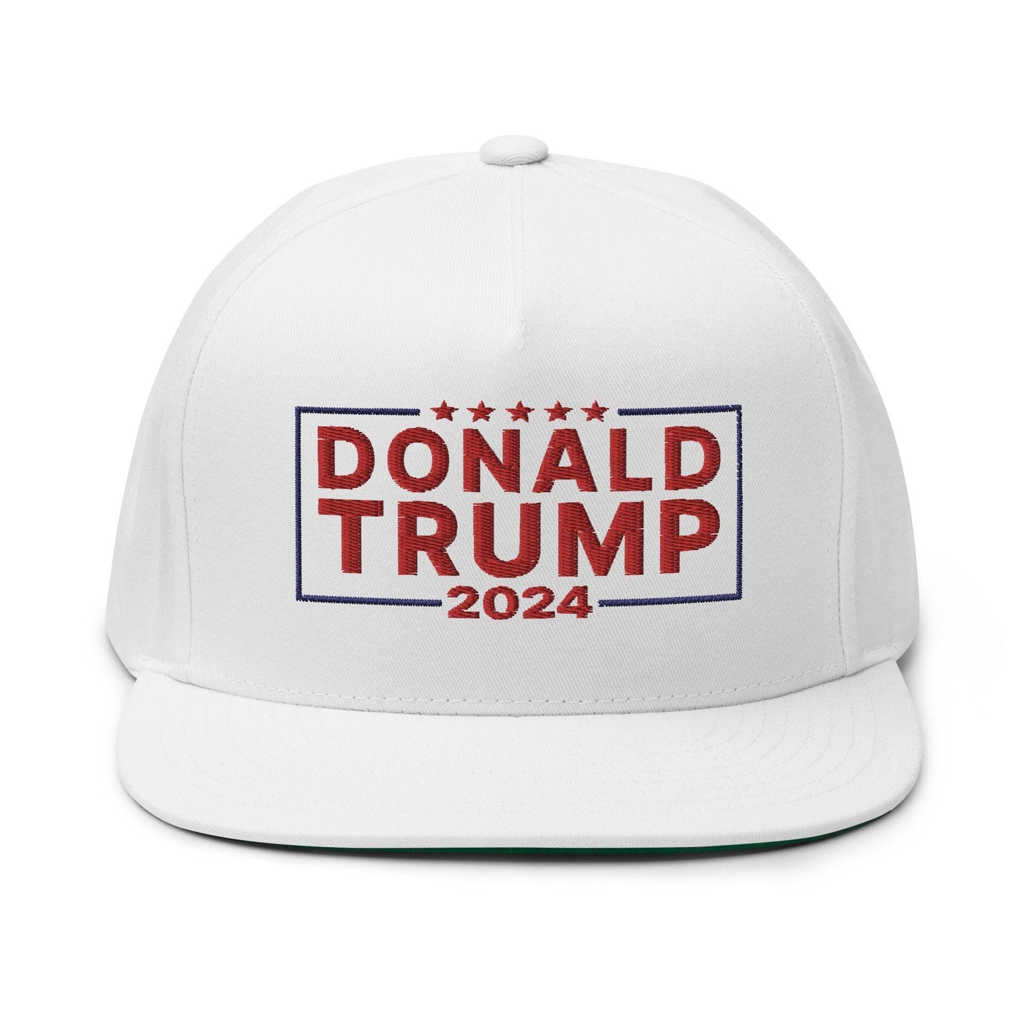 2024 Donald Trump 5 Panel Flat Bill Brim Snapback Hat White