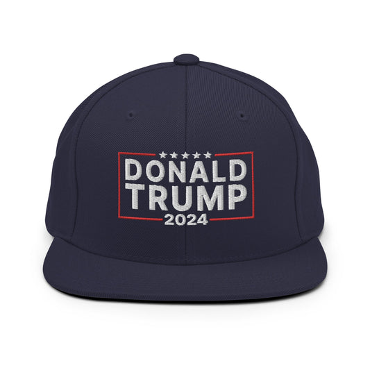 2024 Donald Trump Flat Bill Brim Snapback Hat Navy