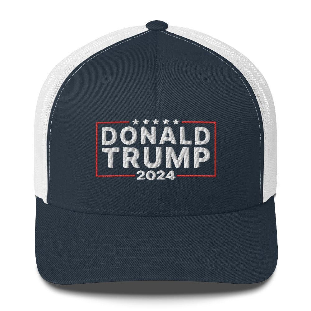 2024 Donald Trump Snapback Trucker Hat Navy/ White