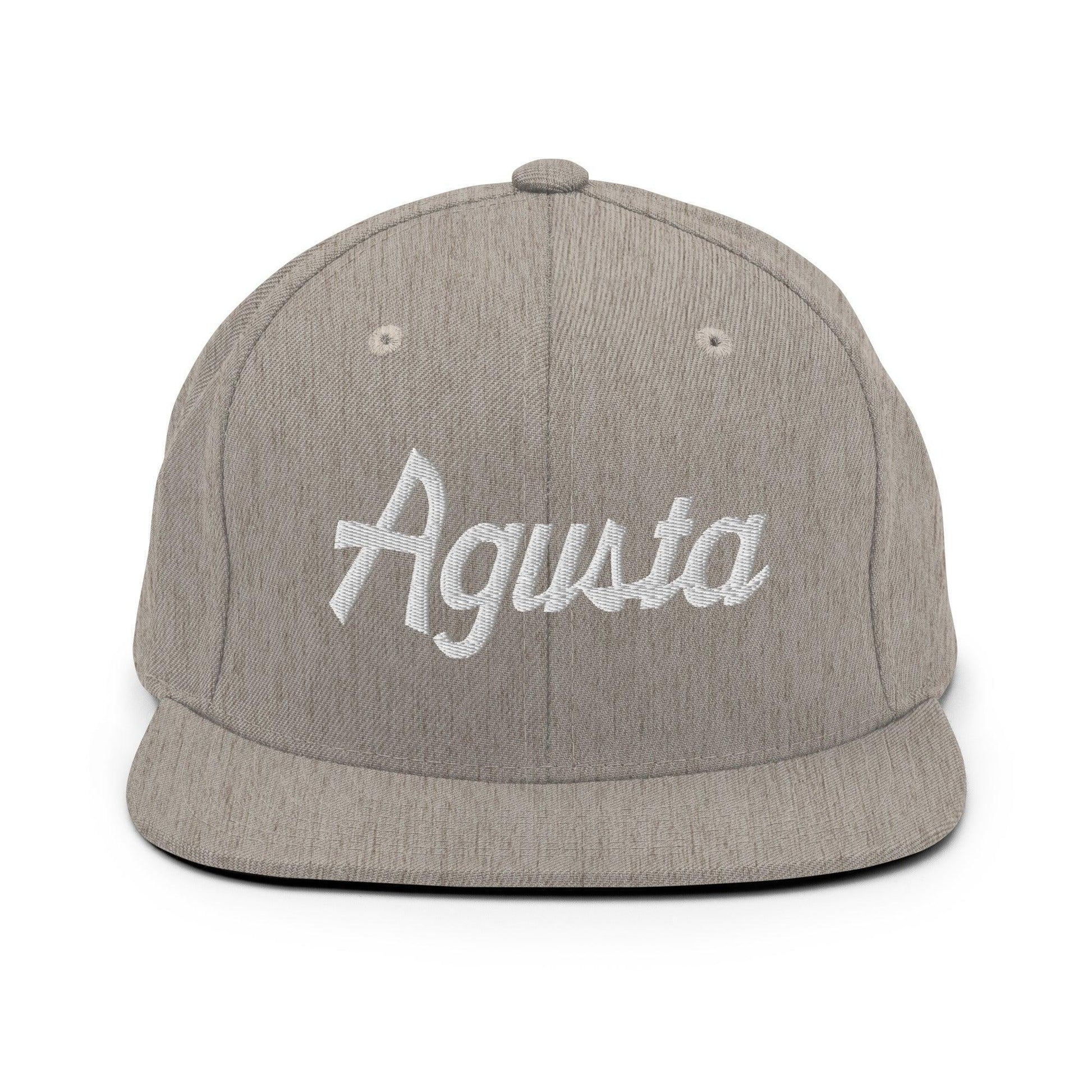 Agusta Script Snapback Hat Heather Grey