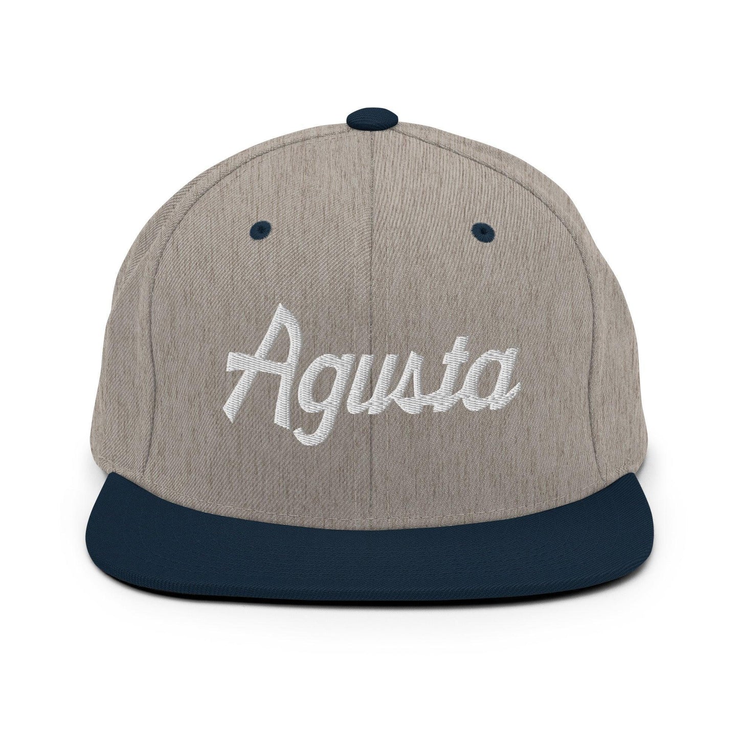 Agusta Script Snapback Hat Heather Grey/ Navy
