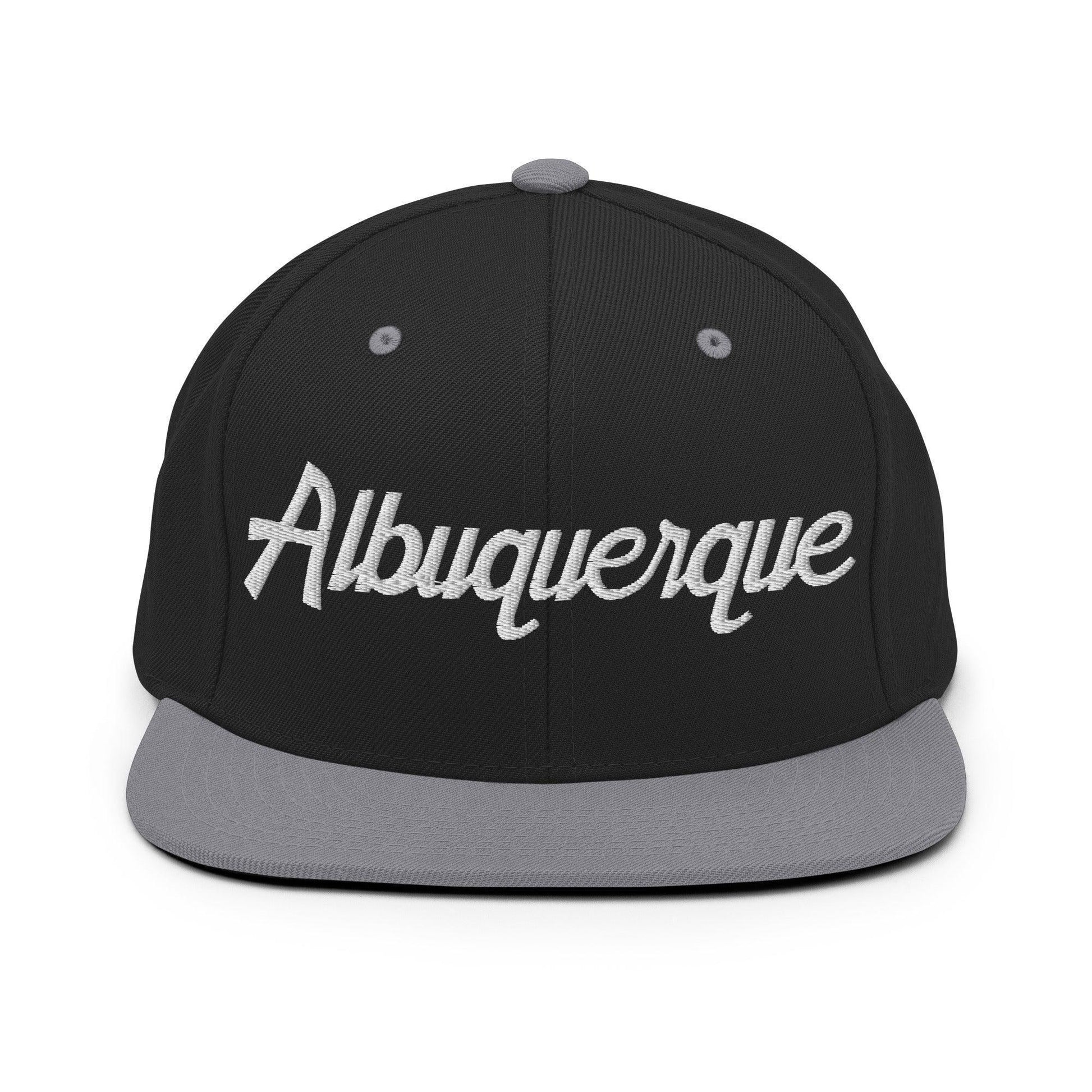 Albuquerque Script Snapback Hat Black/ Silver