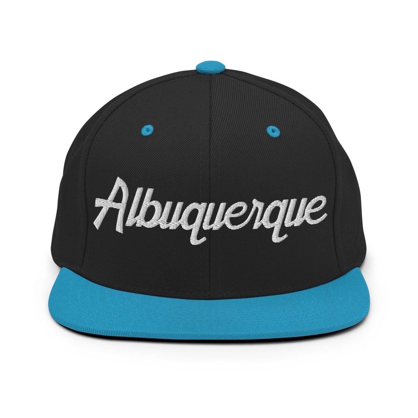 Albuquerque Script Snapback Hat Black/ Teal