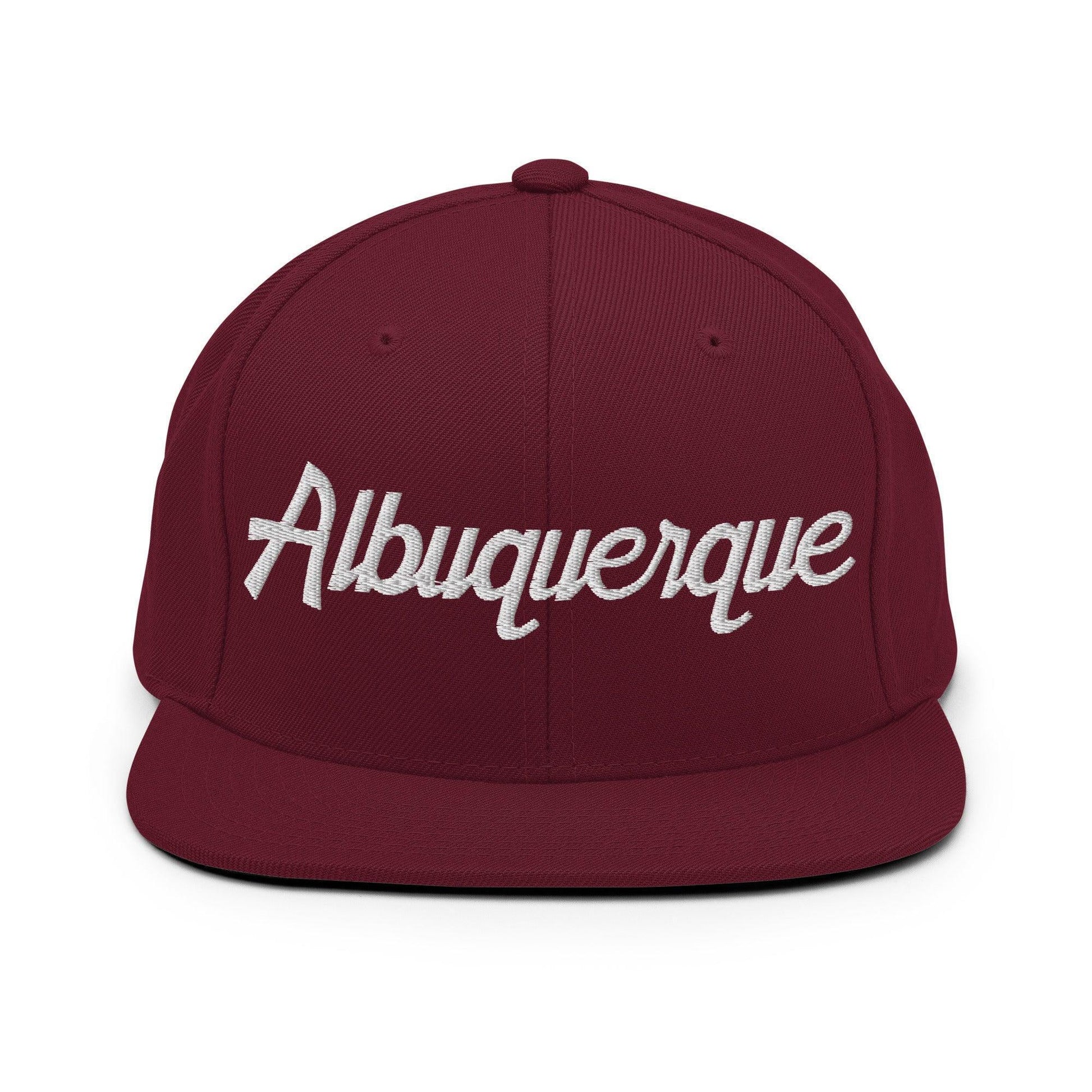 Albuquerque Script Snapback Hat Maroon