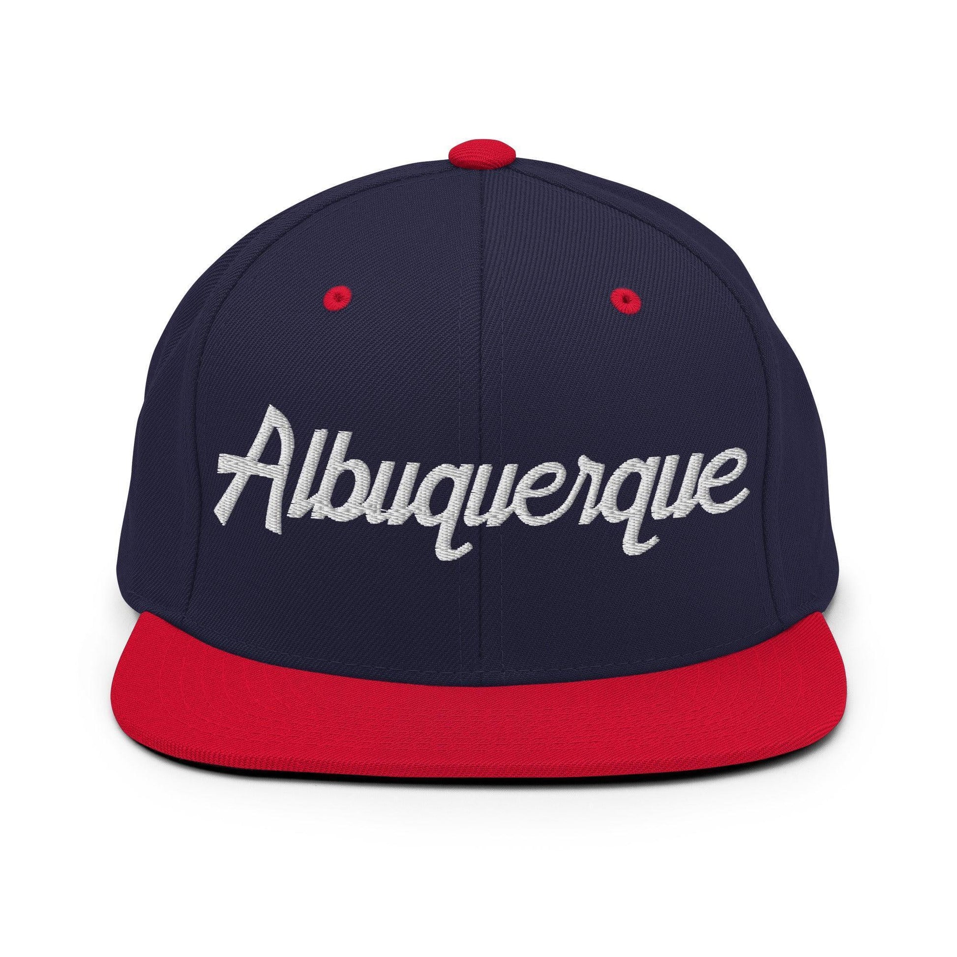 Albuquerque Script Snapback Hat Navy/ Red