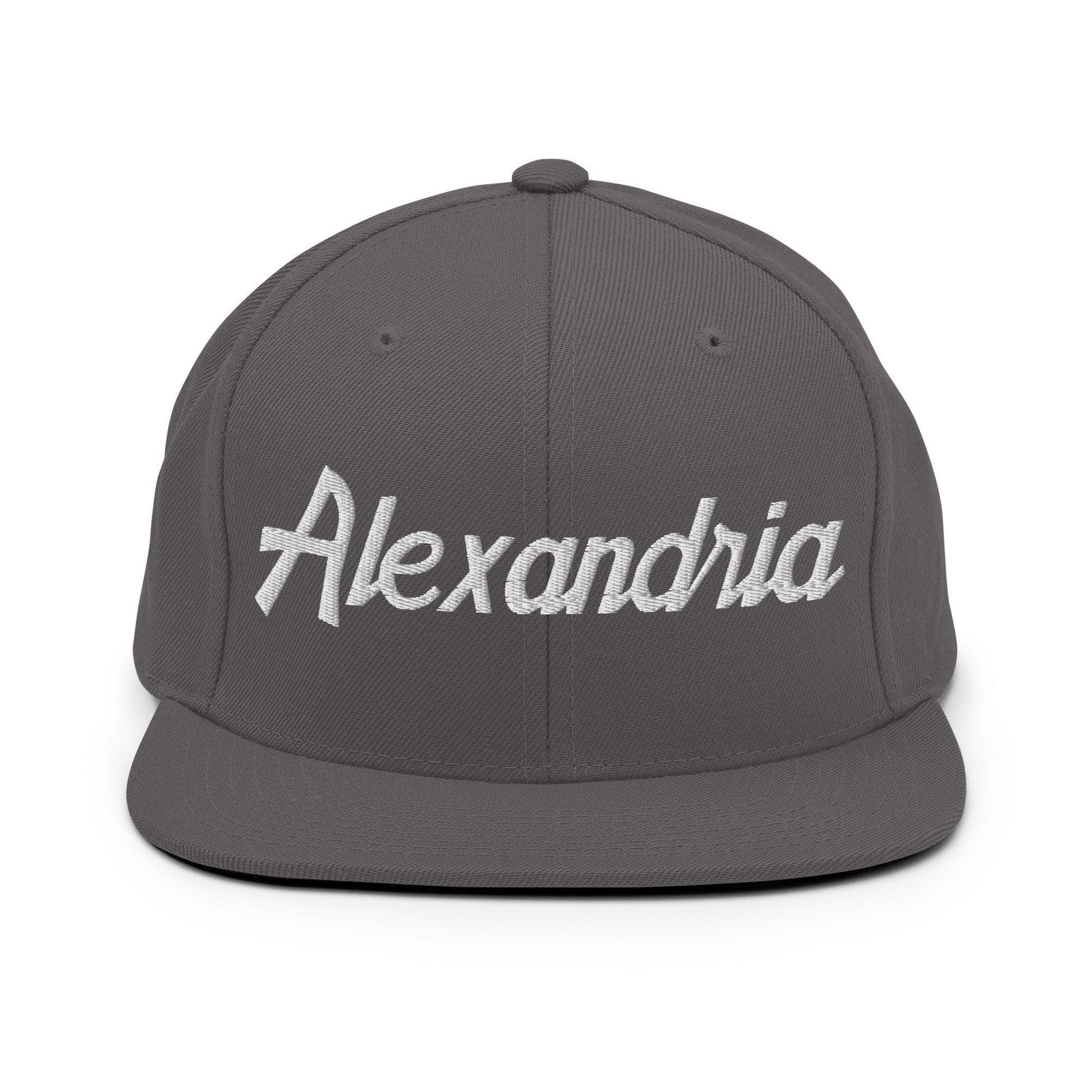 Alexandria Script Snapback Hat Dark Grey