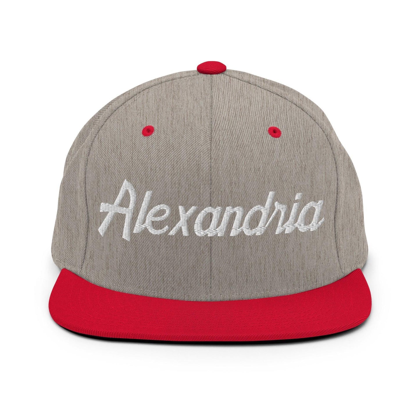 Alexandria Script Snapback Hat Heather Grey/ Red
