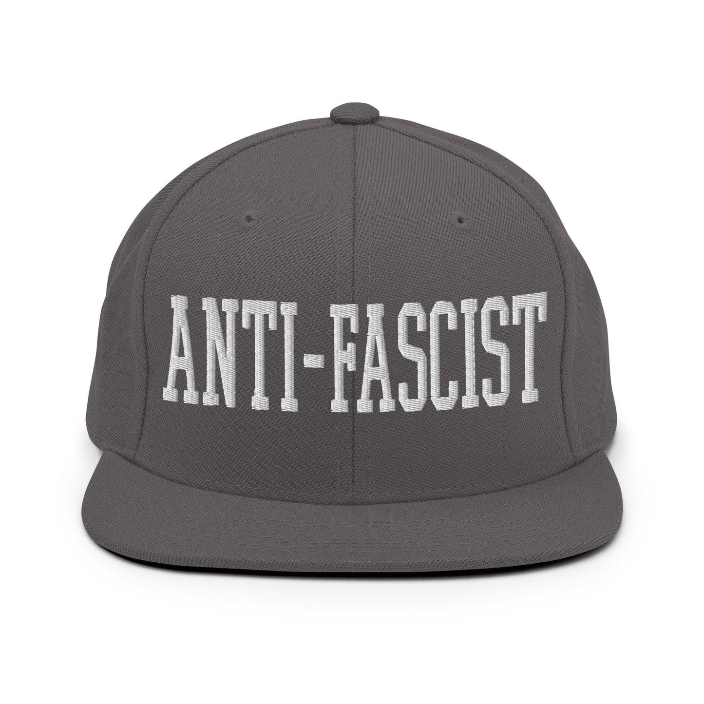 Anti-Fascist Block Snapback Hat Dark Grey