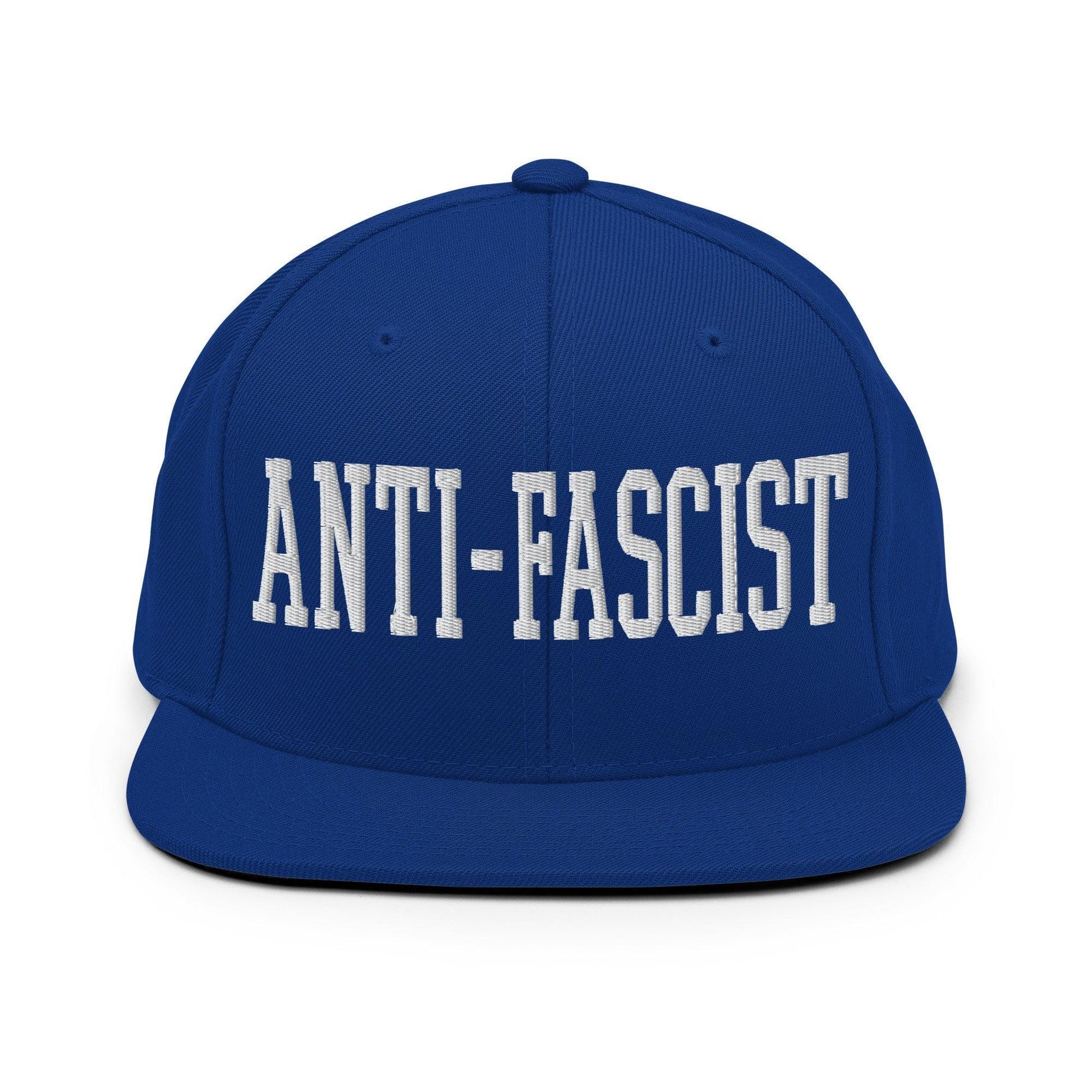 Anti-Fascist Block Snapback Hat Royal Blue