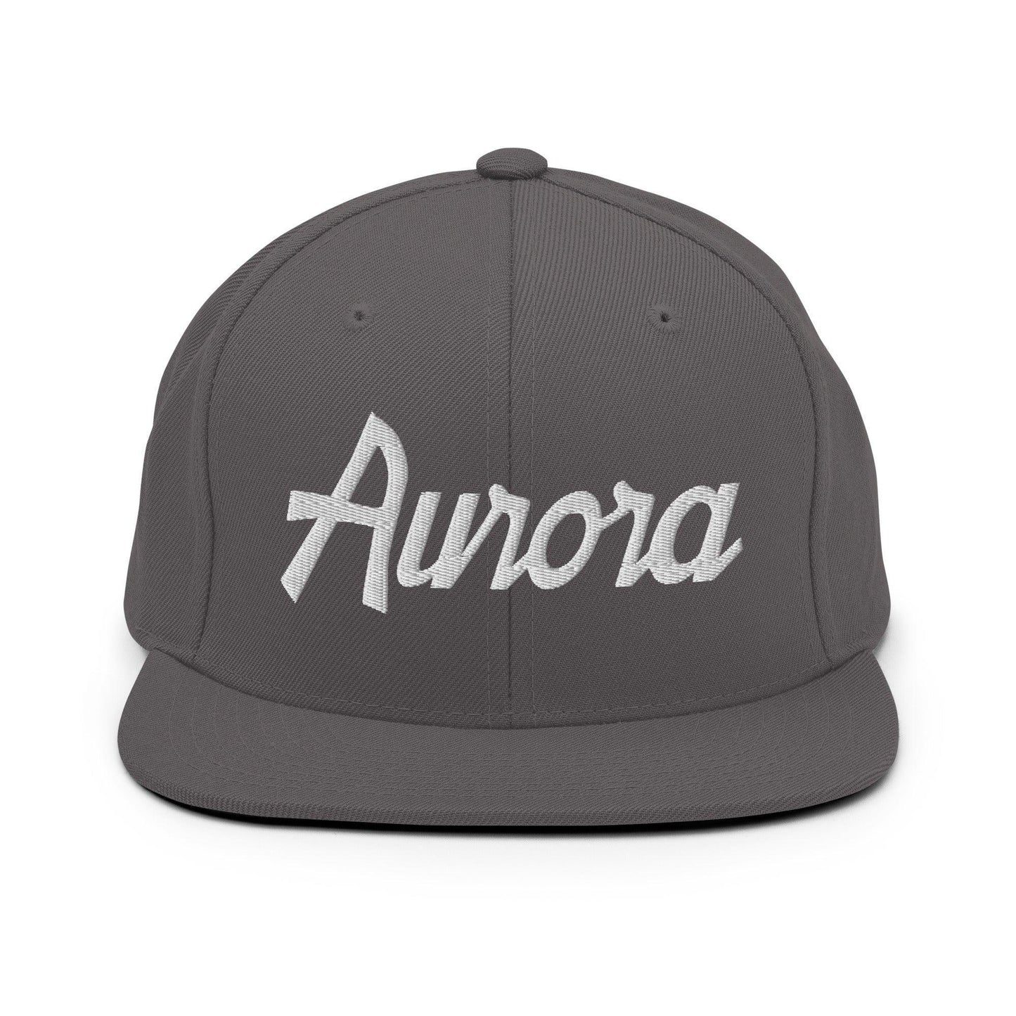 Aurora Script Snapback Hat Dark Grey
