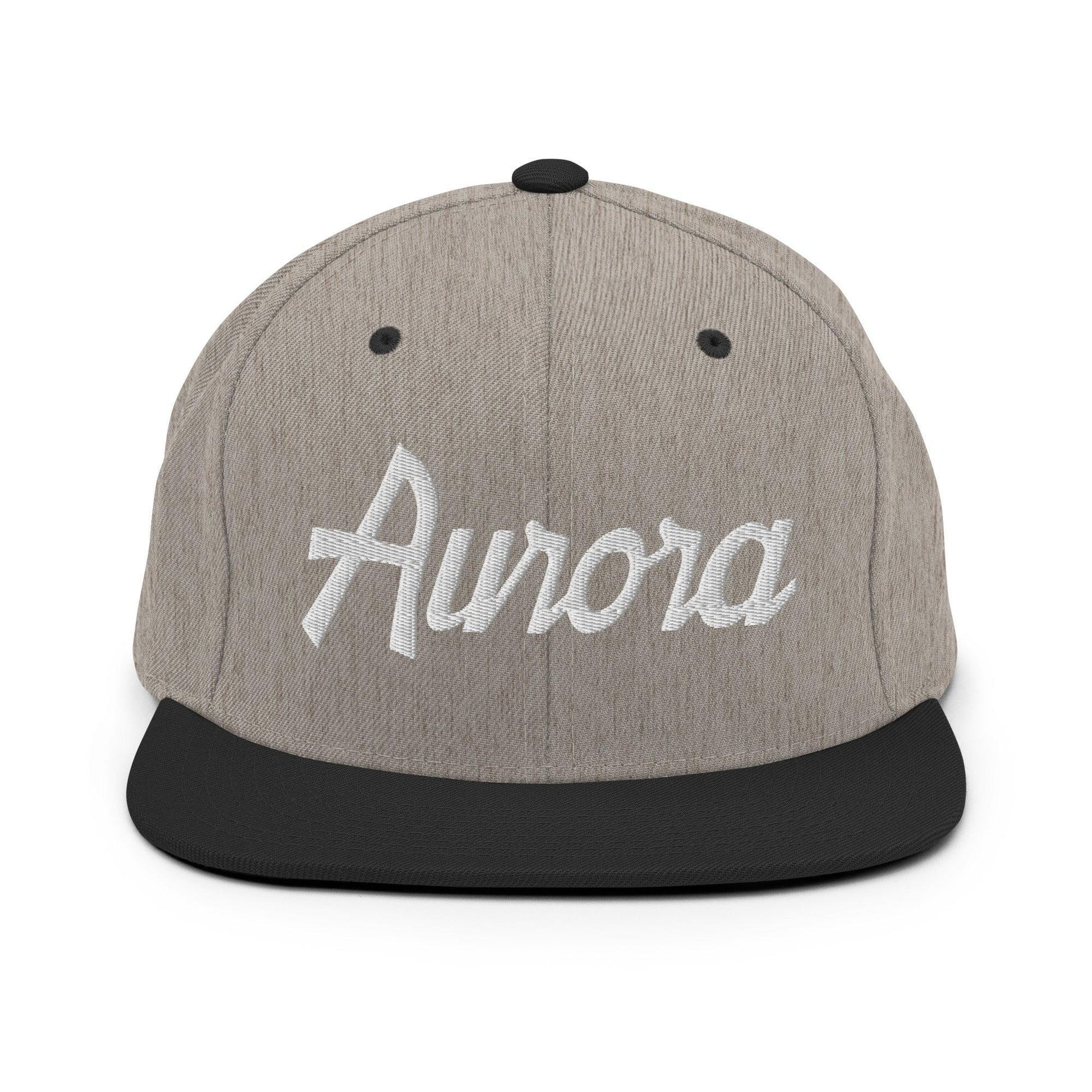 Aurora Script Snapback Hat Heather/Black