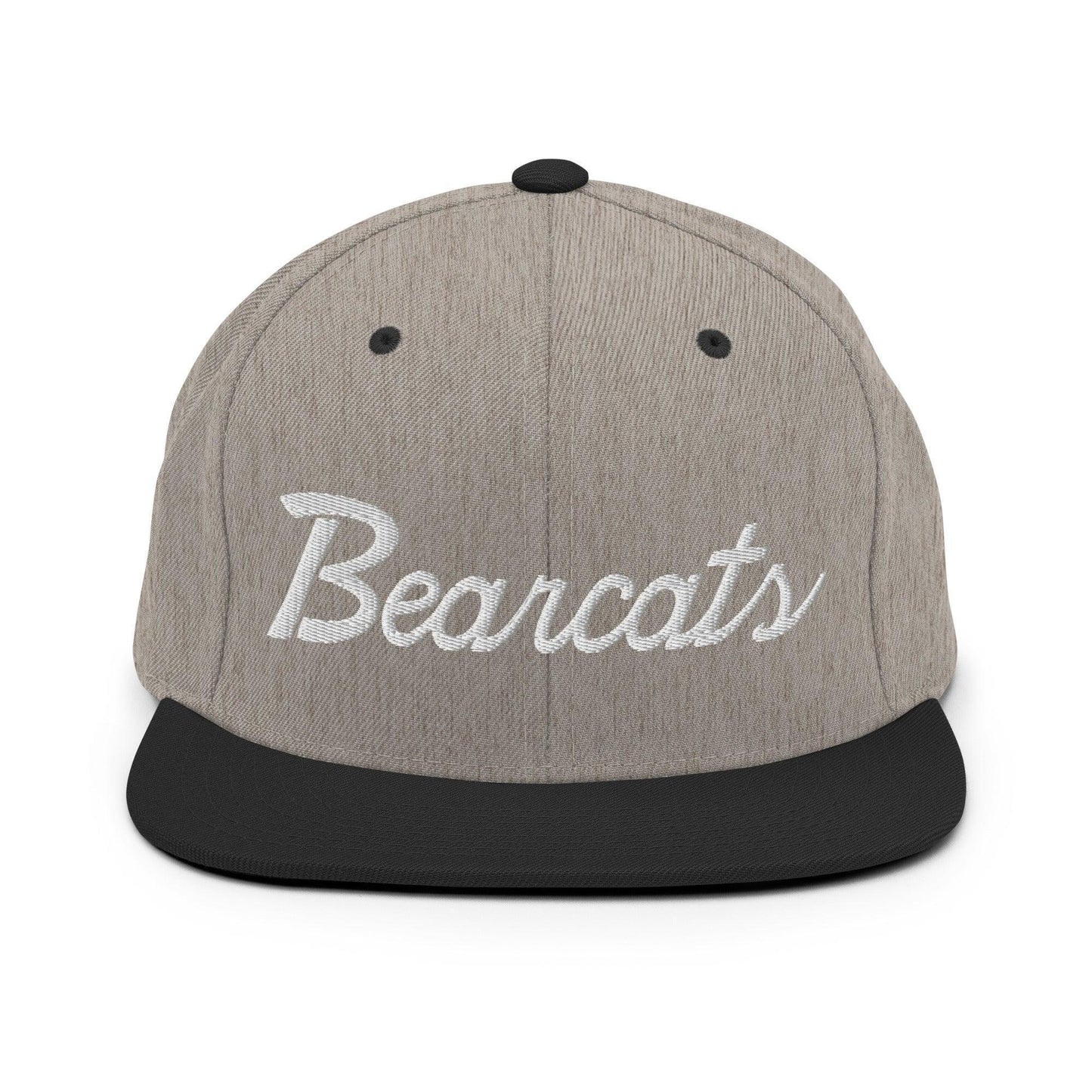 Bearcats School Mascot Script Snapback Hat Heather/Black