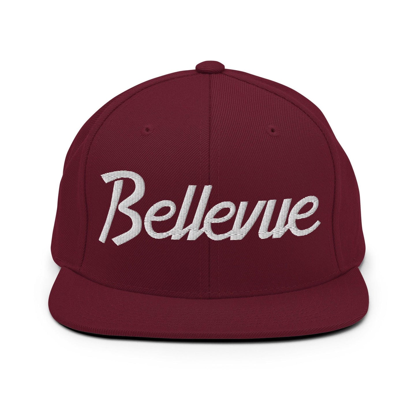 Bellevue Script Snapback Hat Maroon