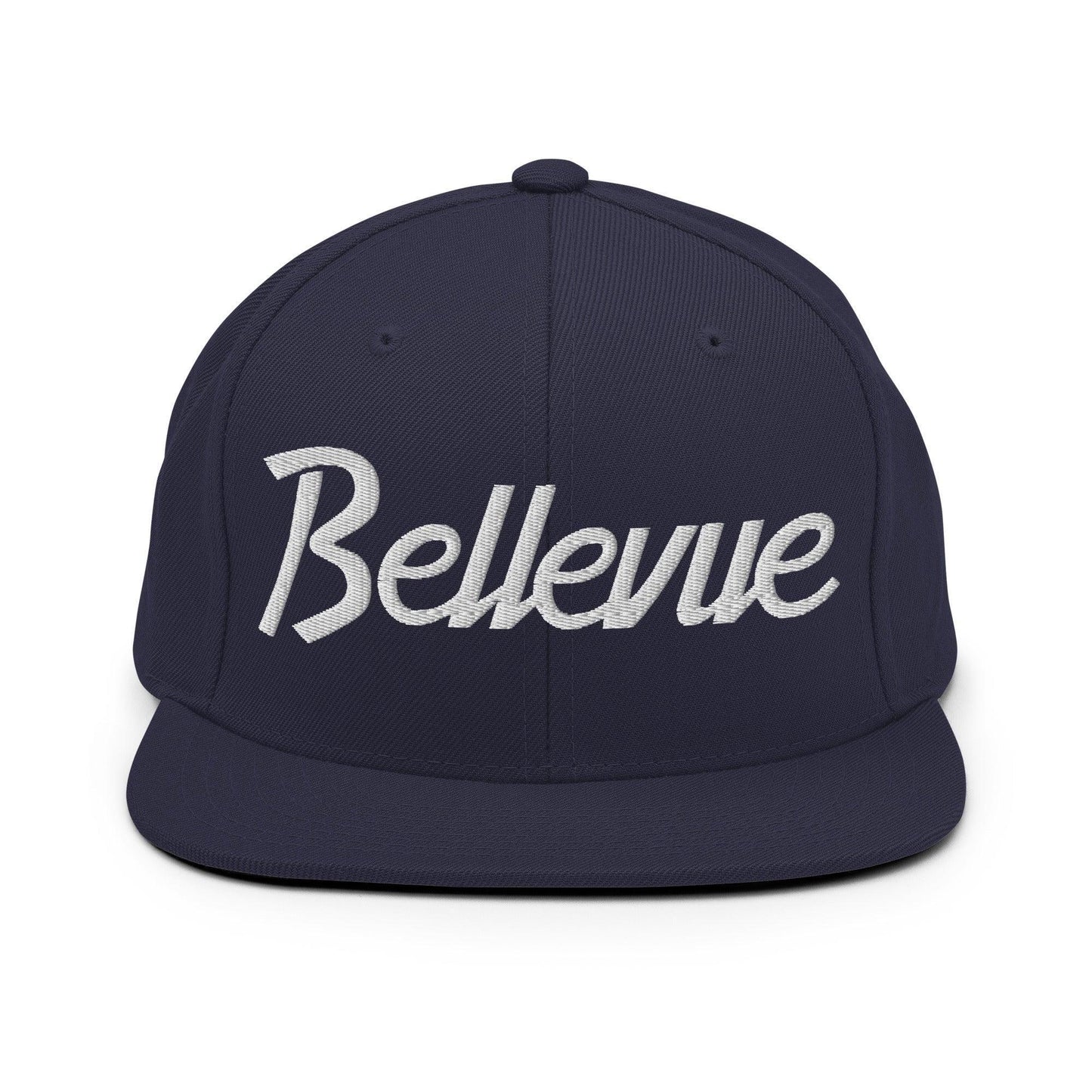 Bellevue Script Snapback Hat Navy