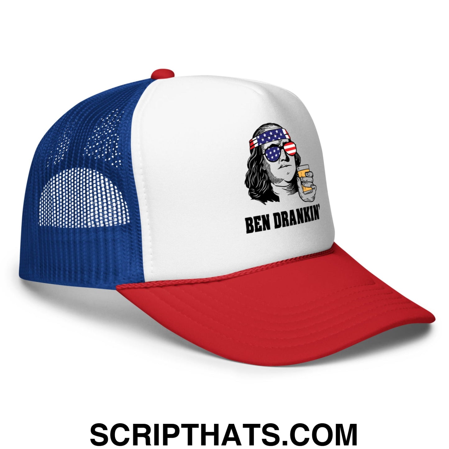 Ben Drankin' 4th of July Screenprinted Foam Mesh Trucker Hat Default Title