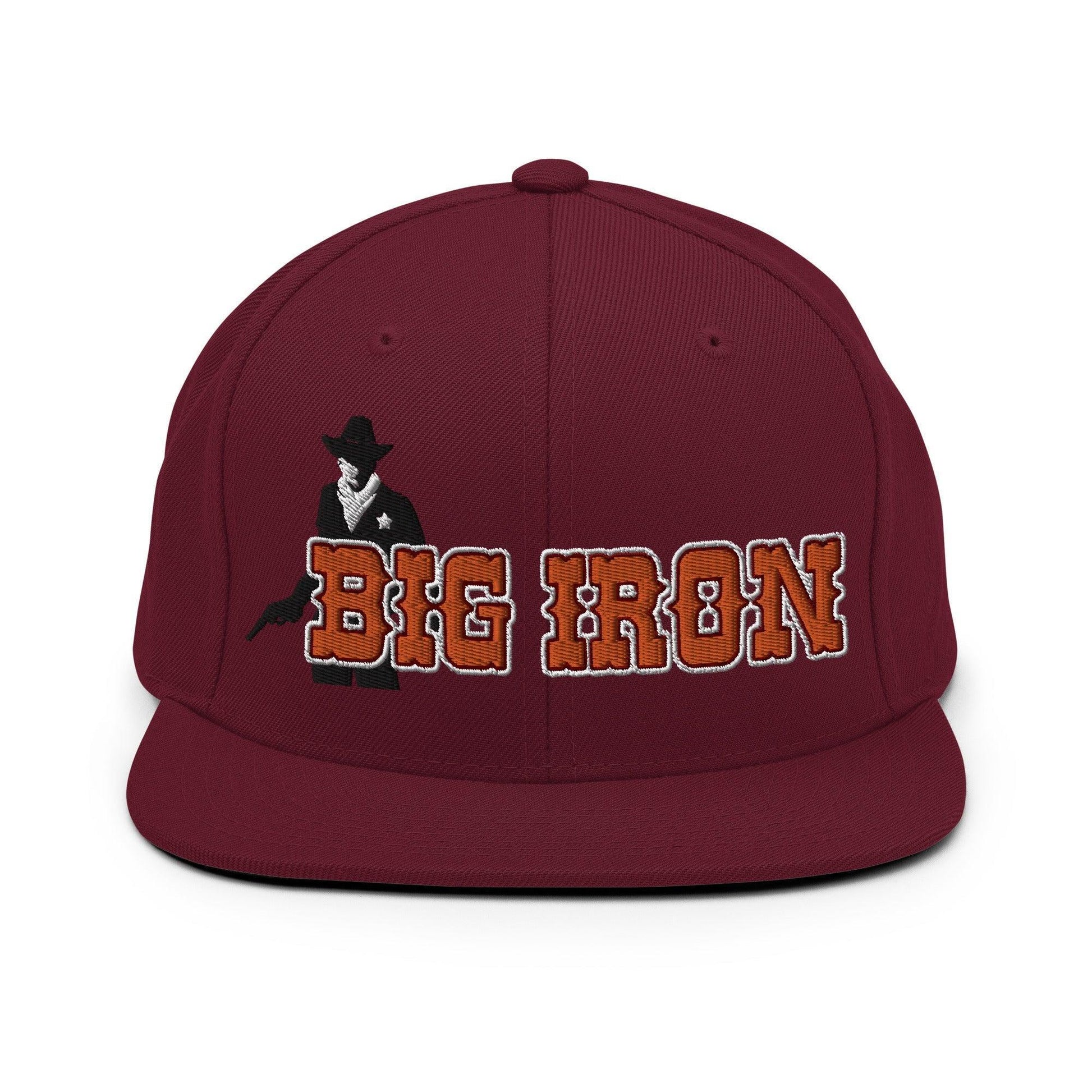 Big Iron Western Snapback Hat Maroon
