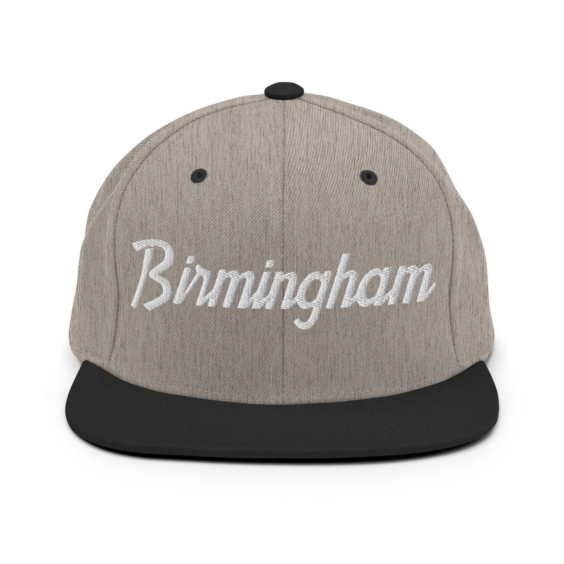 Birmingham Script Snapback Hat Heather/Black