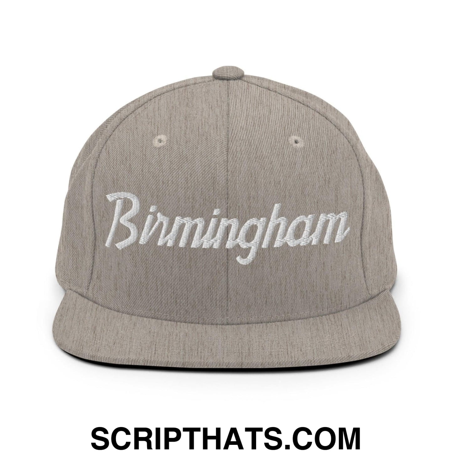 Birmingham Script Snapback Hat Heather Grey
