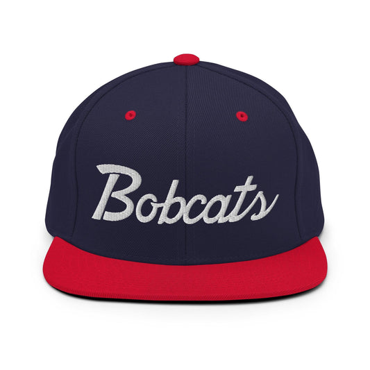 Bobcats School Mascot Snapback Hat Navy/ Red