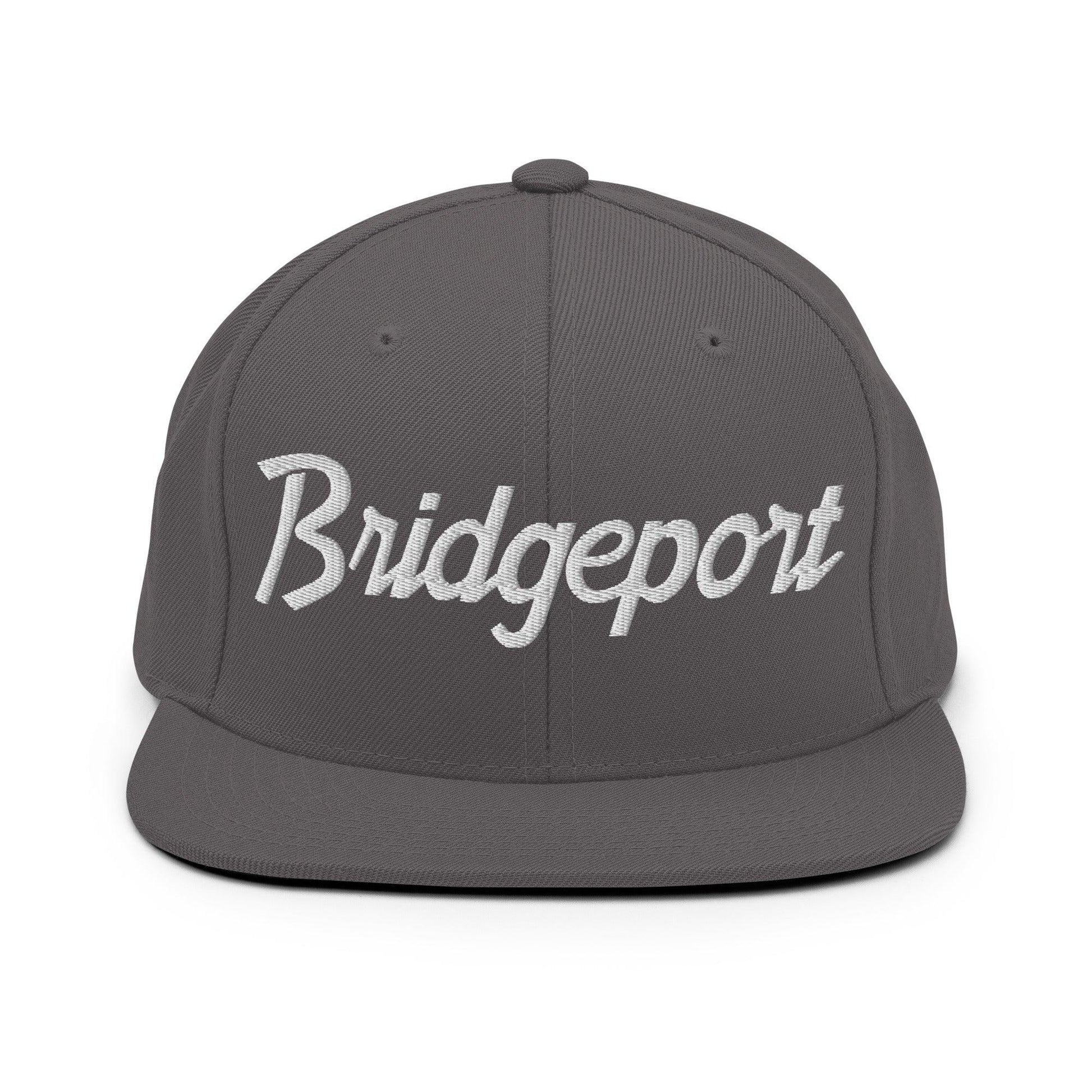 Bridgeport Script Snapback Hat Dark Grey