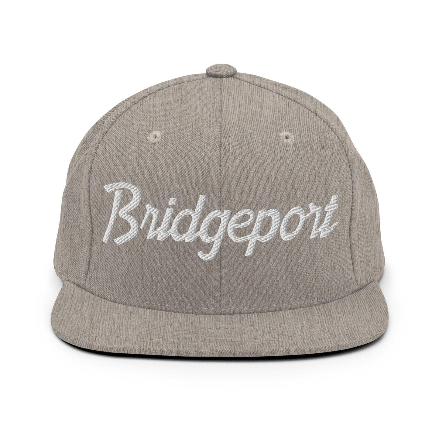 Bridgeport Script Snapback Hat Heather Grey