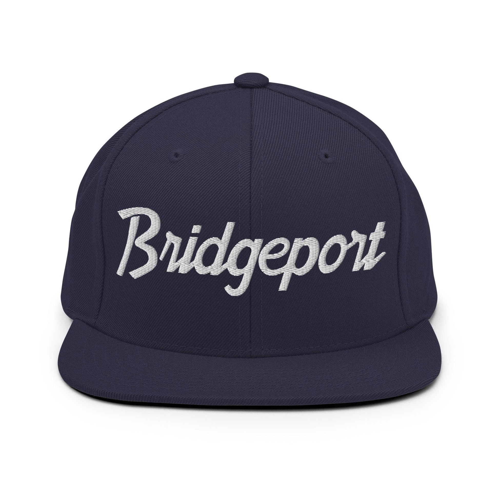 Bridgeport Script Snapback Hat Navy