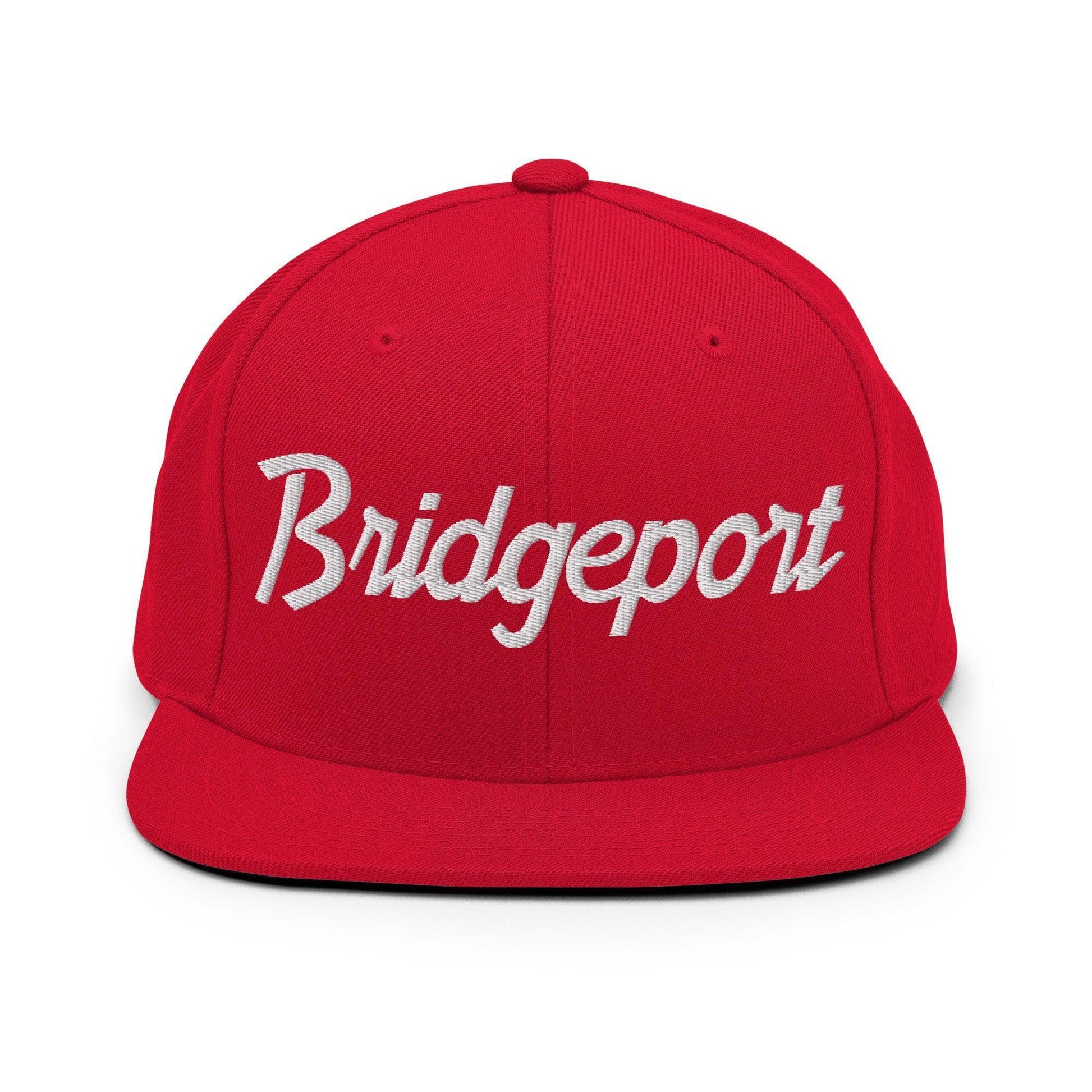 Bridgeport Script Snapback Hat Red