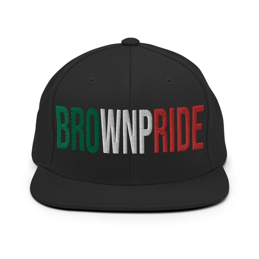 Brown Pride Snapback Hat Black