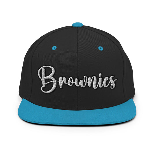 Brownies Script Snapback Hat Black/ Teal