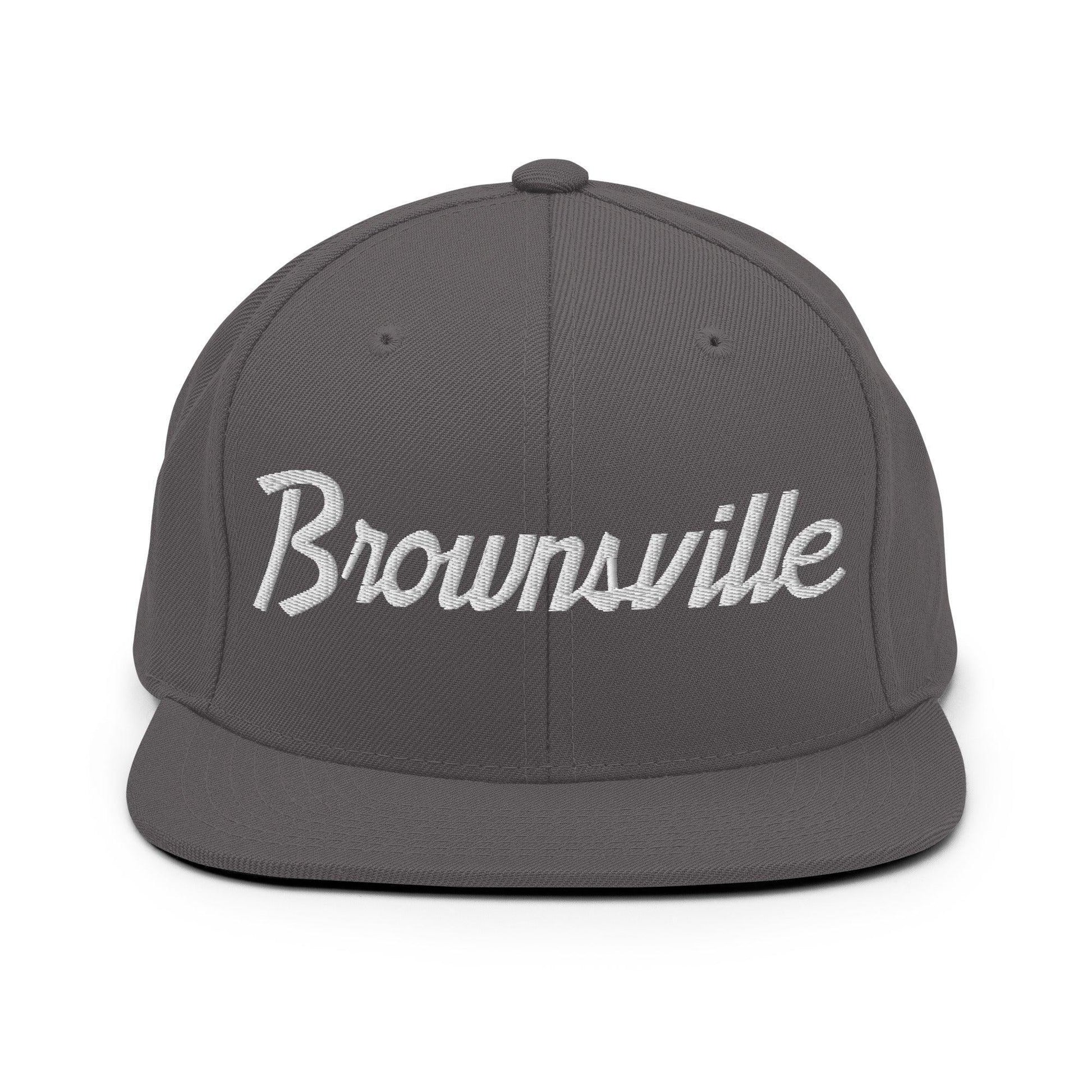 Brownsville Script Snapback Hat Dark Grey