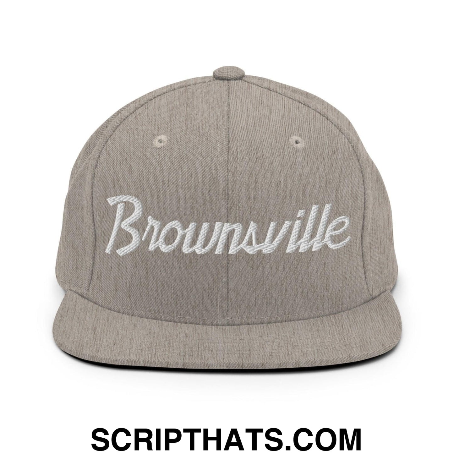 Brownsville Script Snapback Hat Heather Grey