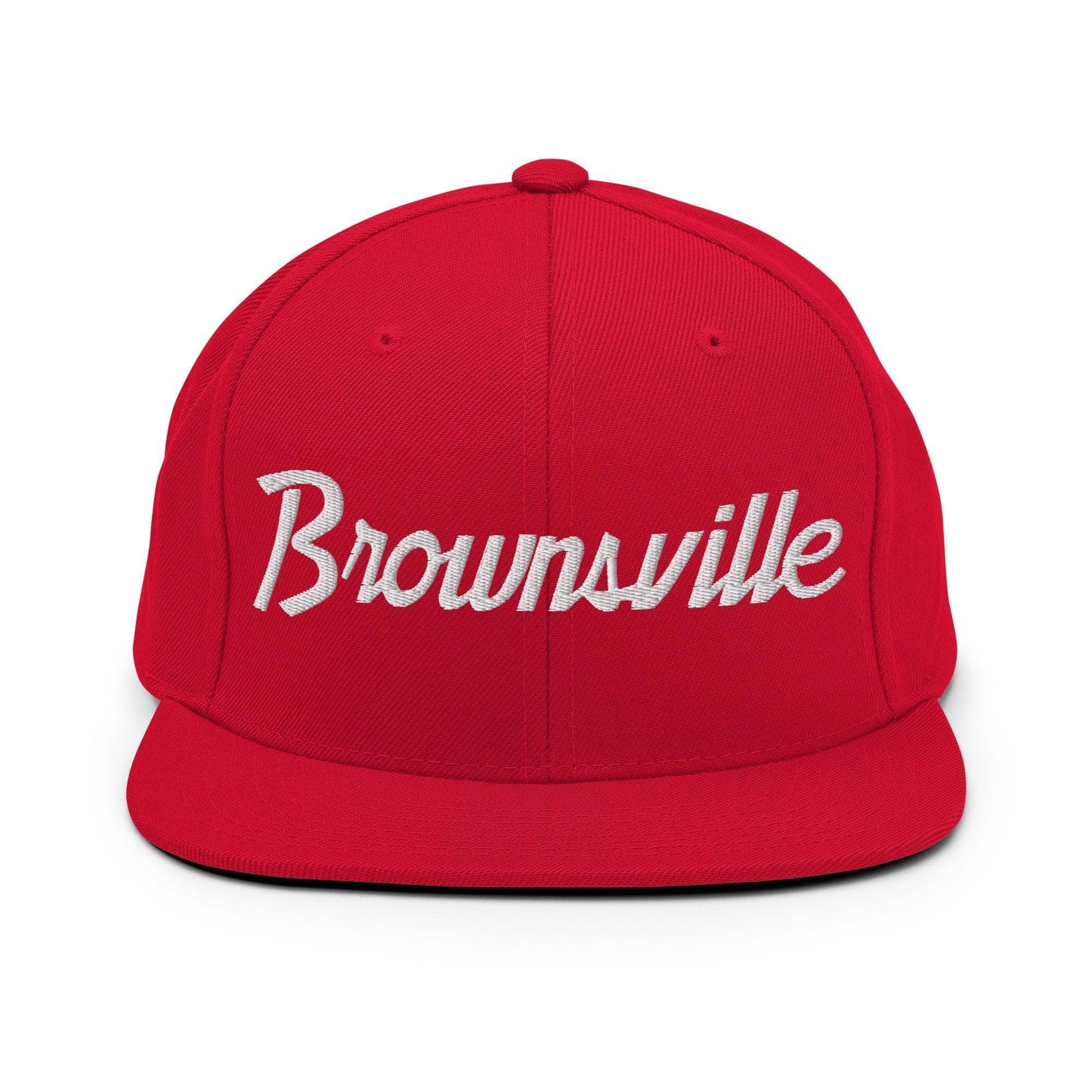 Brownsville Script Snapback Hat Red