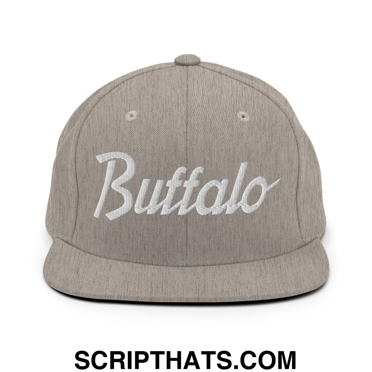 Buffalo Script Snapback Hat Heather Grey