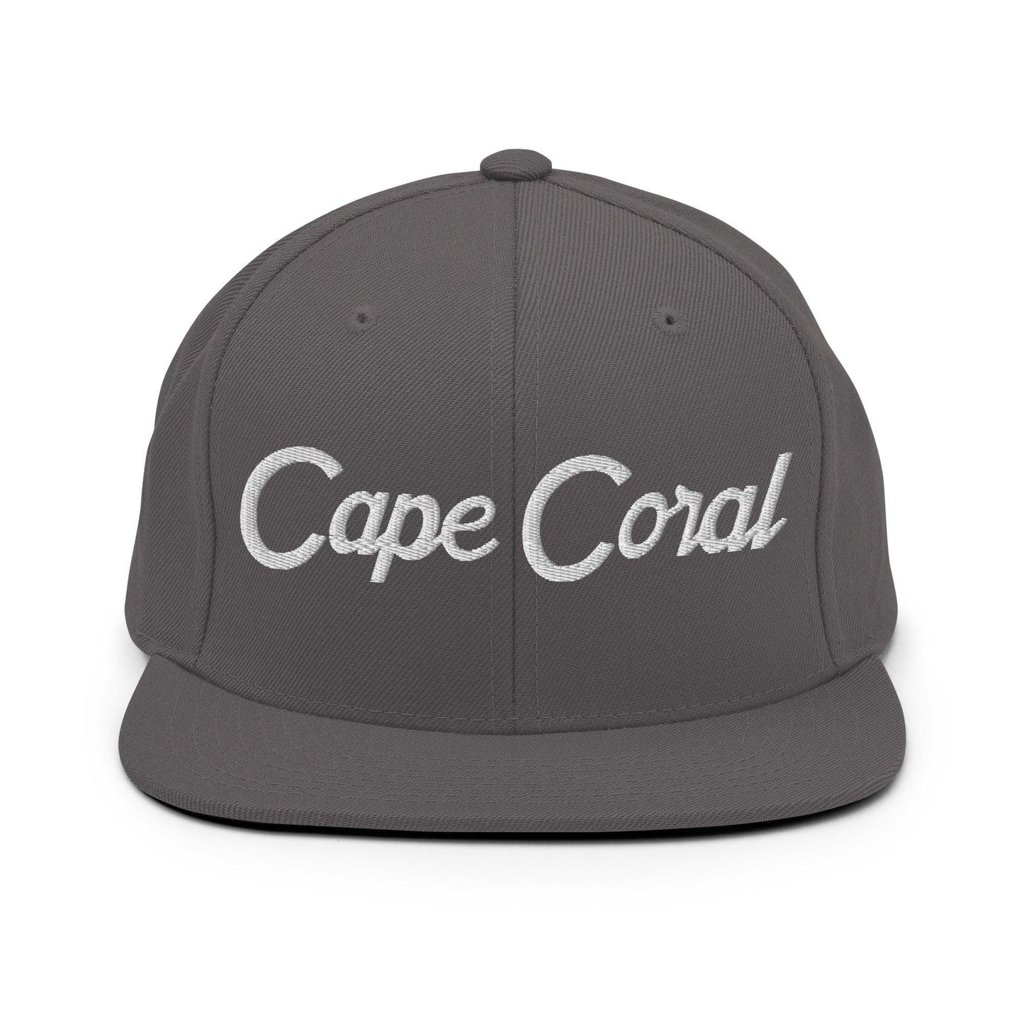 Cape Coral Script Snapback Hat Dark Grey