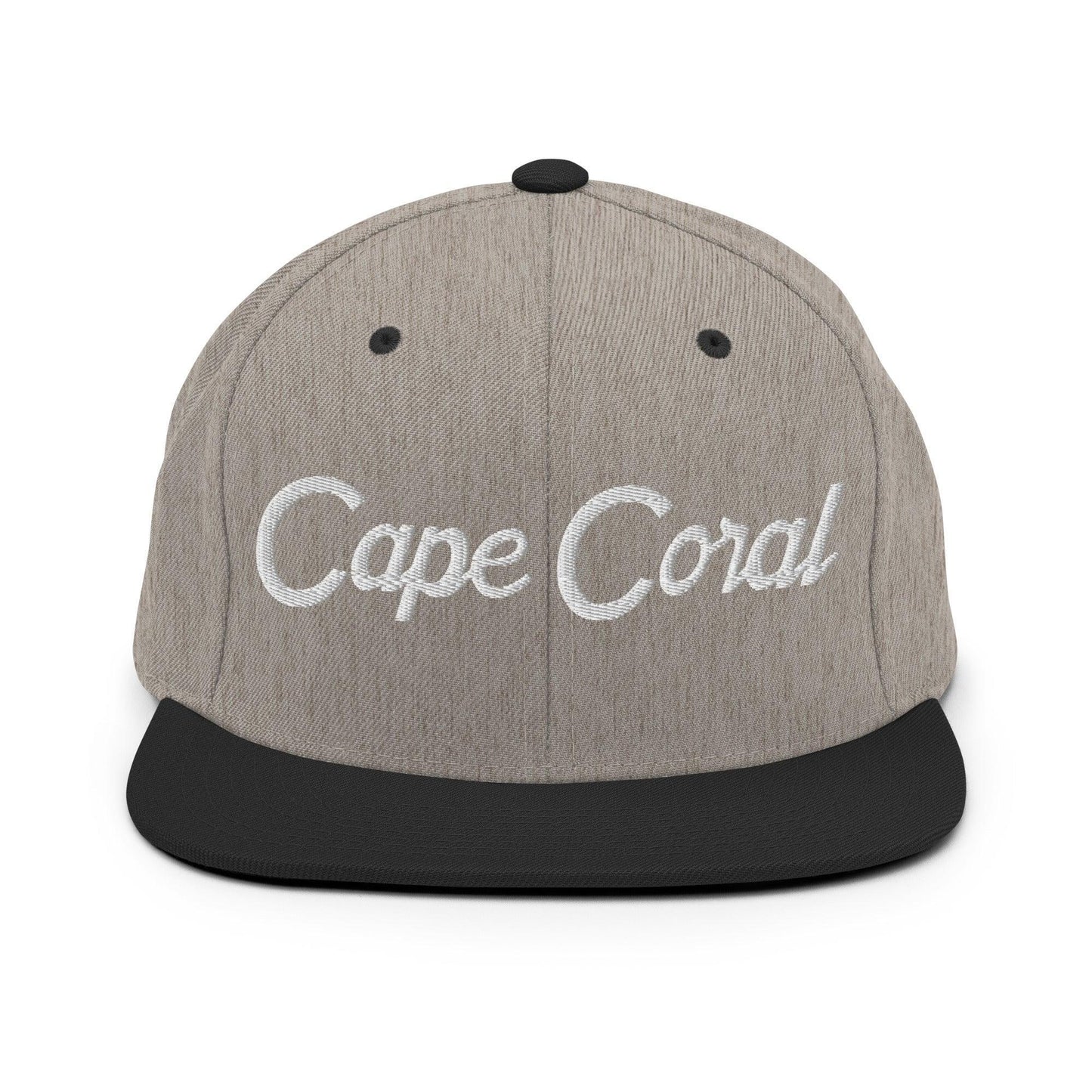 Cape Coral Script Snapback Hat Heather/Black