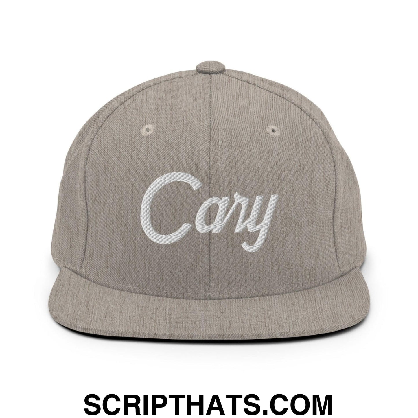 Cary Script Snapback Hat Heather Grey