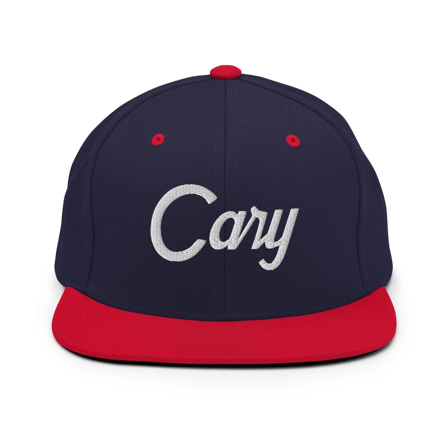 Cary Script Snapback Hat Navy/ Red