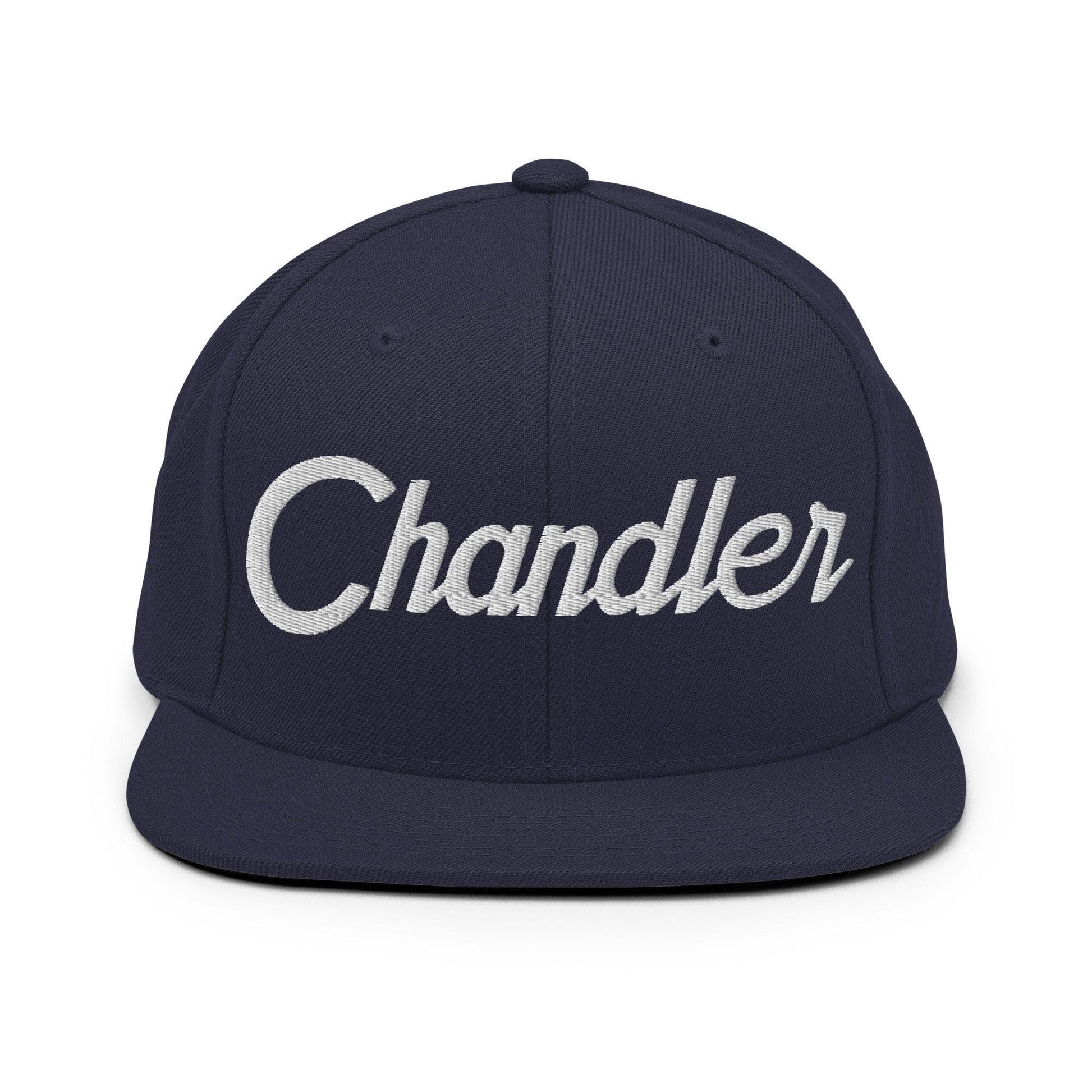Chandler Script Snapback Hat Navy