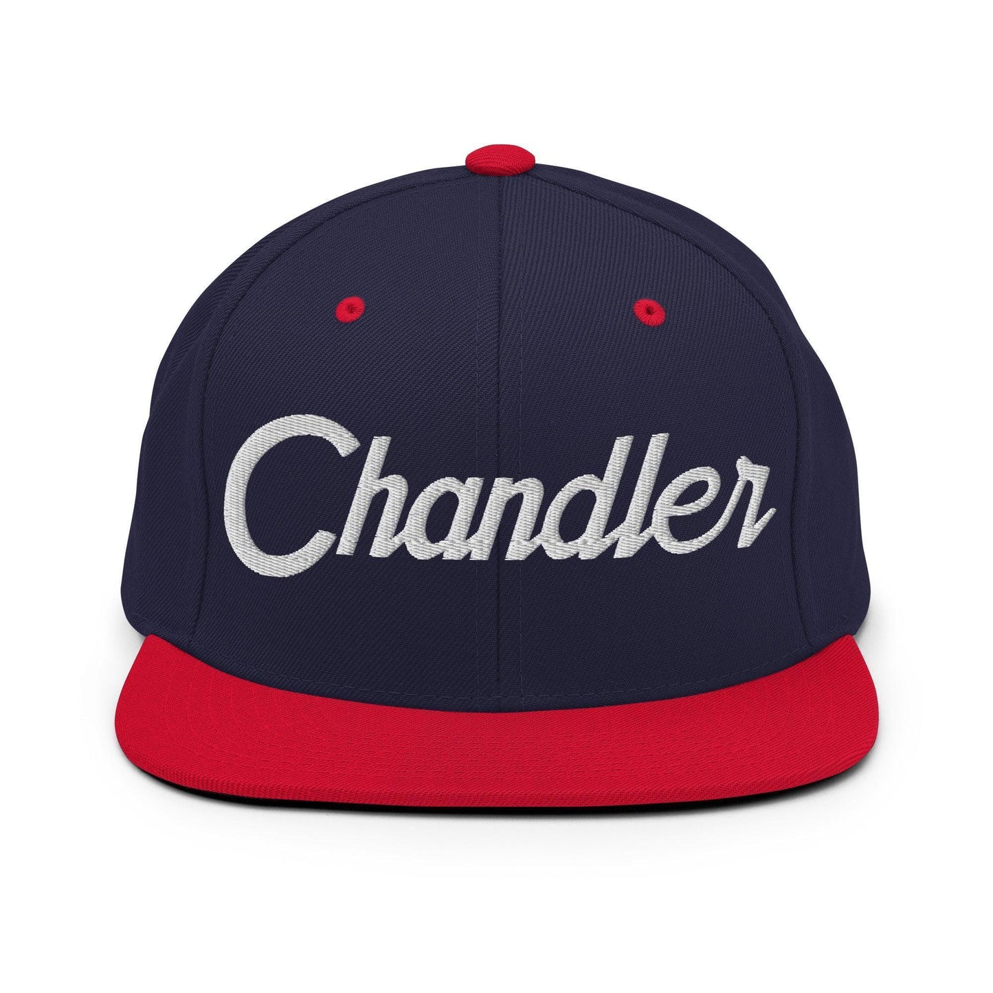 Chandler Script Snapback Hat Navy/ Red