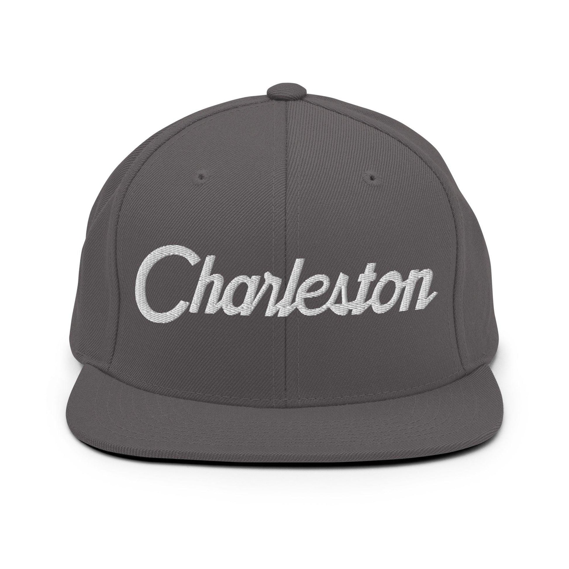 Charleston Script Snapback Hat Dark Grey