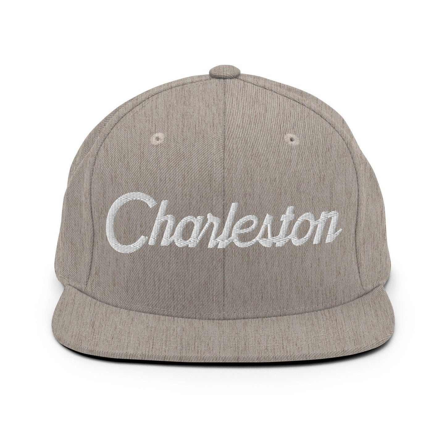 Charleston Script Snapback Hat Heather Grey