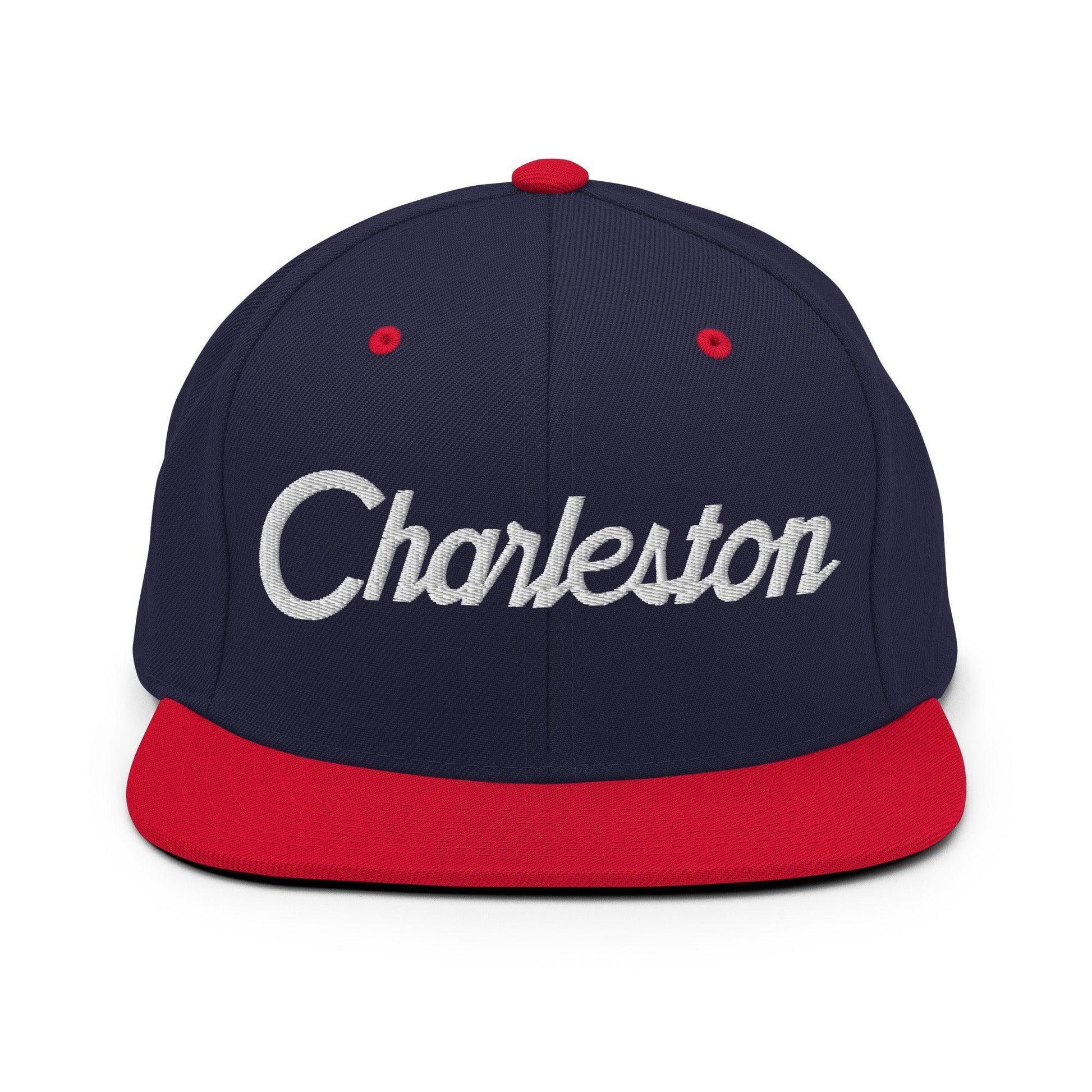 Charleston Script Snapback Hat Navy/ Red