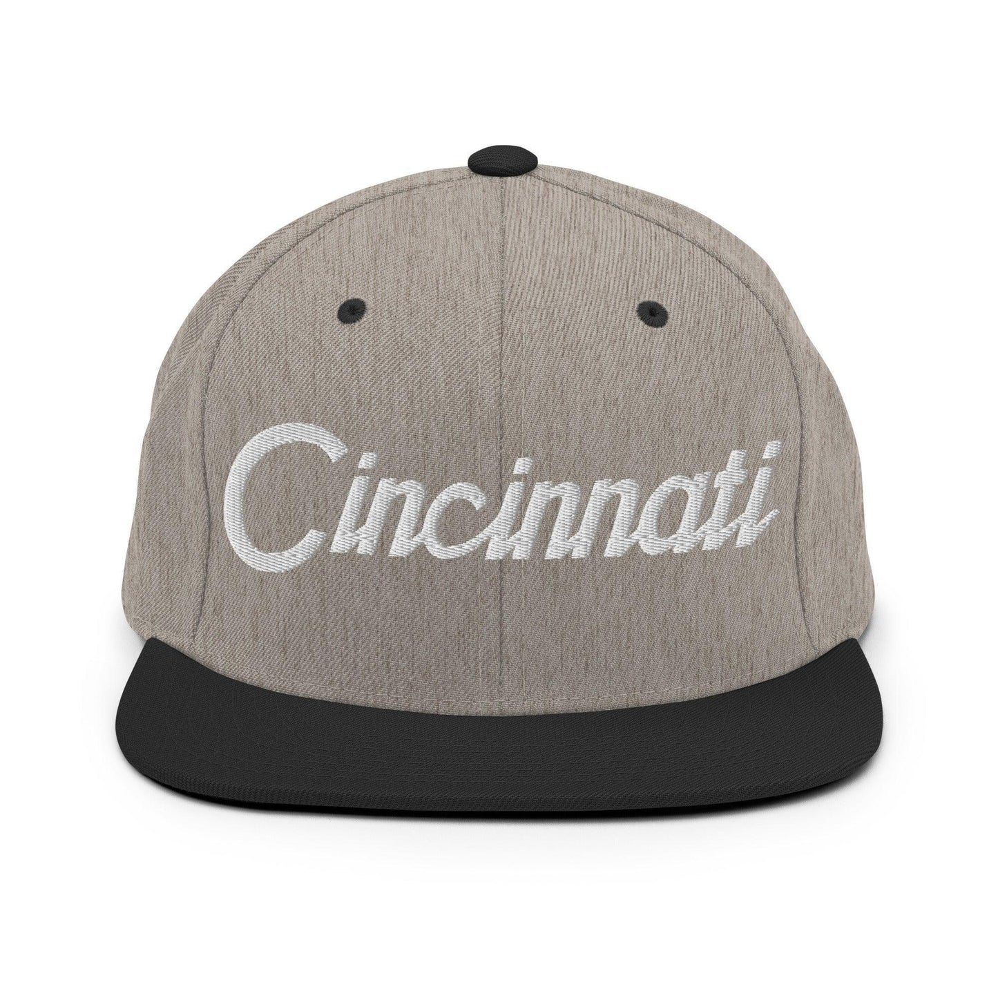 Cincinnati Script Snapback Hat Heather/Black