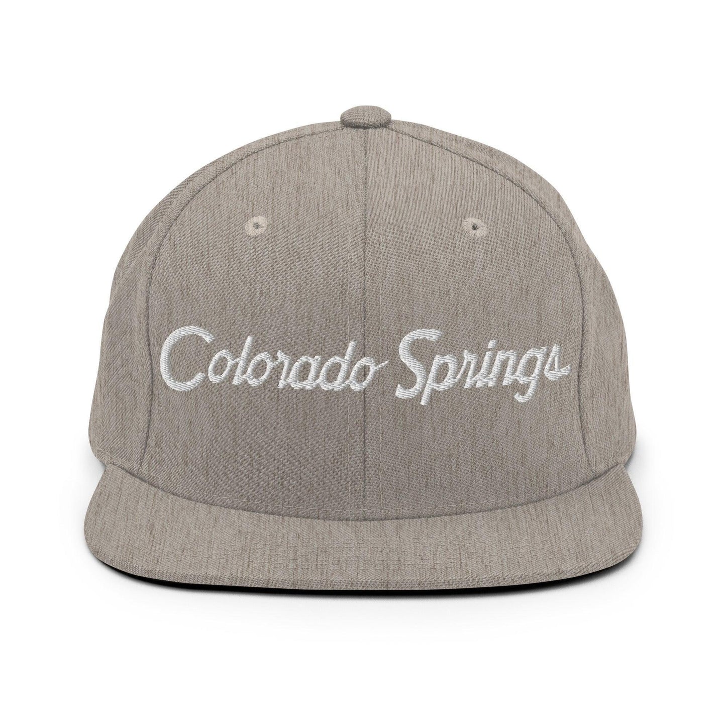 Colorado Springs Script Snapback Hat Heather Grey