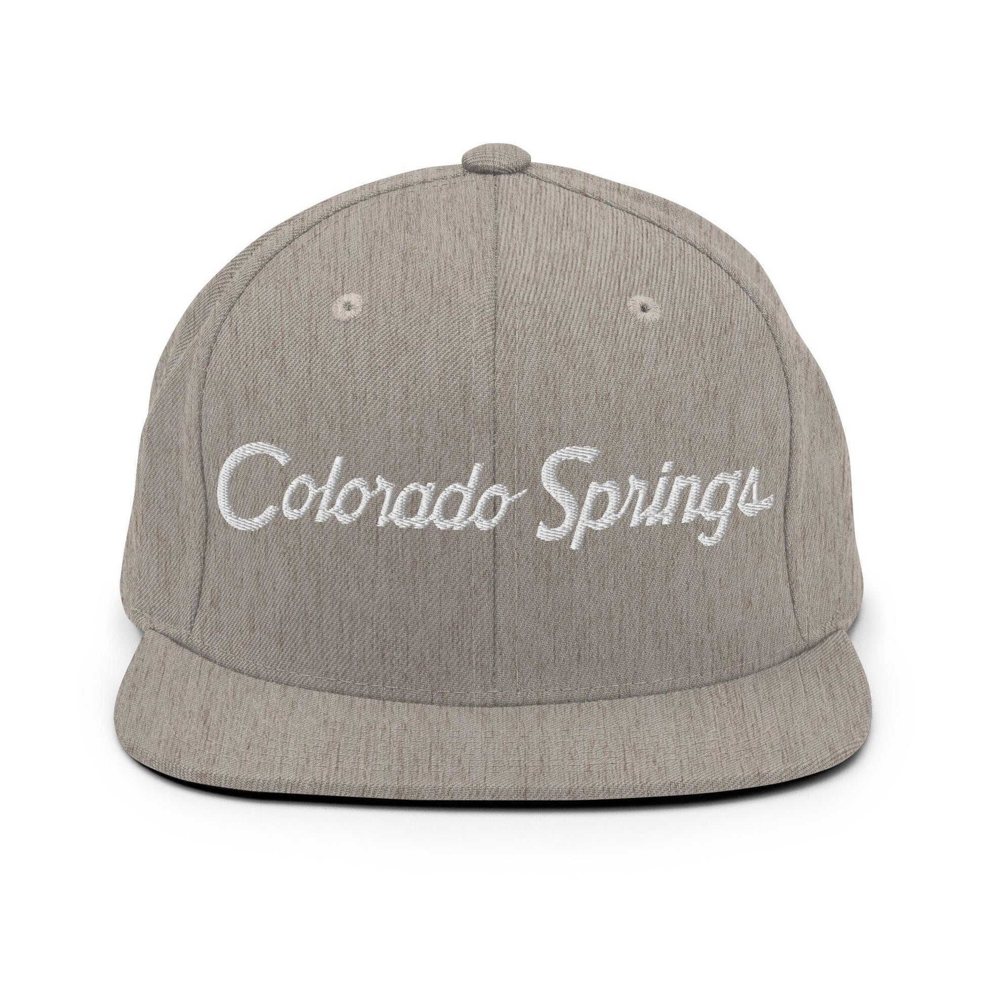 Colorado Springs Script Snapback Hat Heather Grey