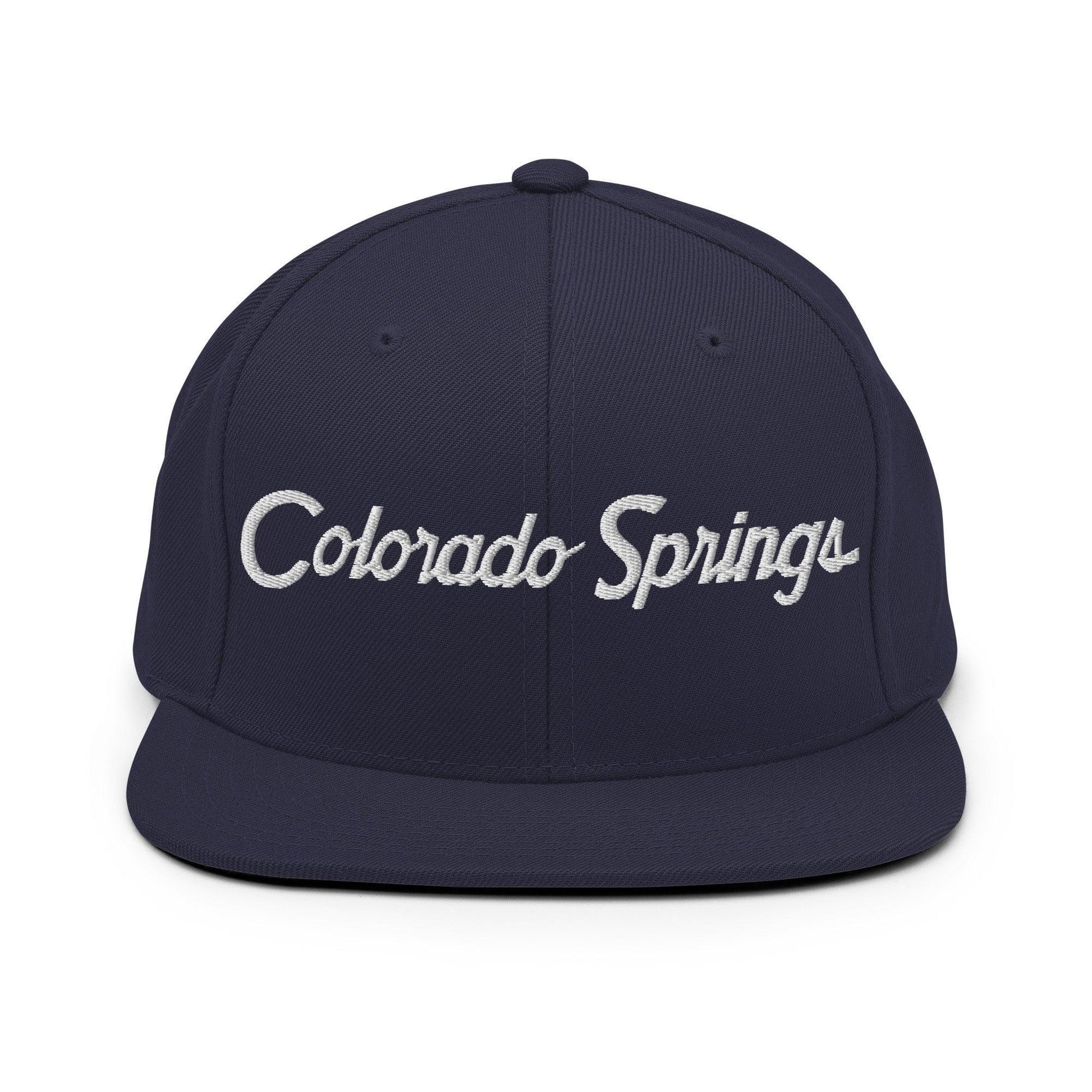 Colorado Springs Script Snapback Hat Navy
