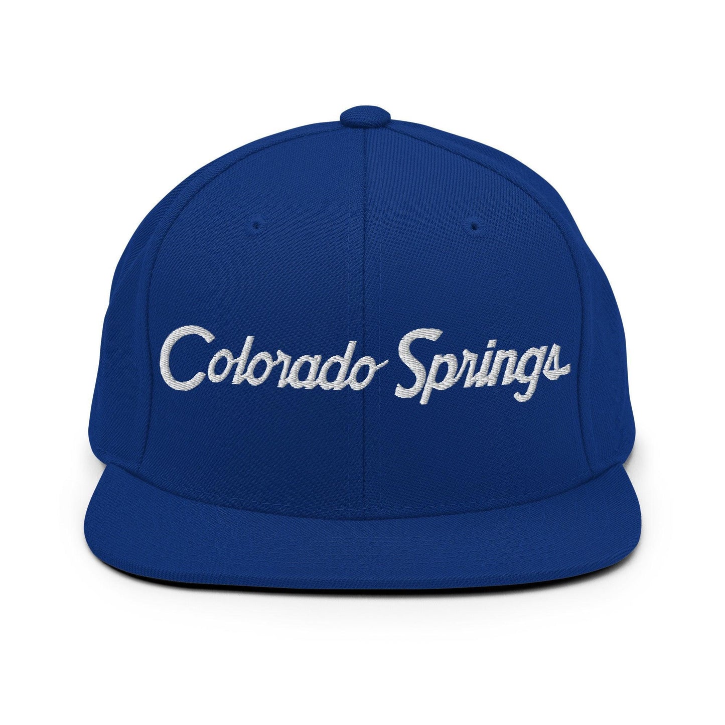 Colorado Springs Script Snapback Hat Royal Blue