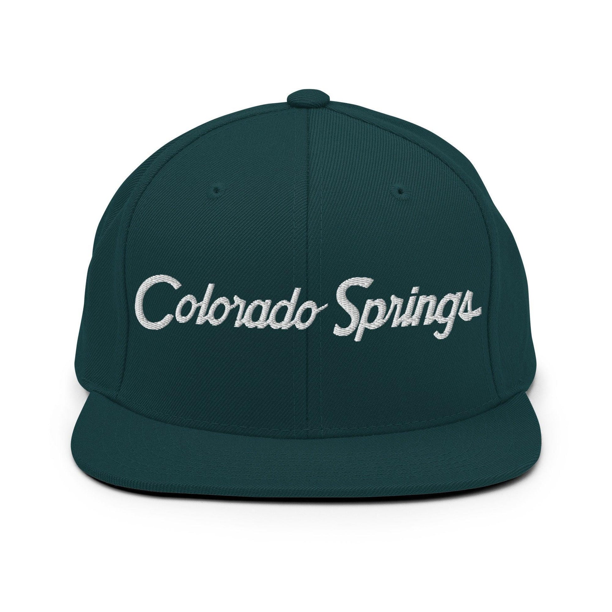 Colorado Springs Script Snapback Hat Spruce