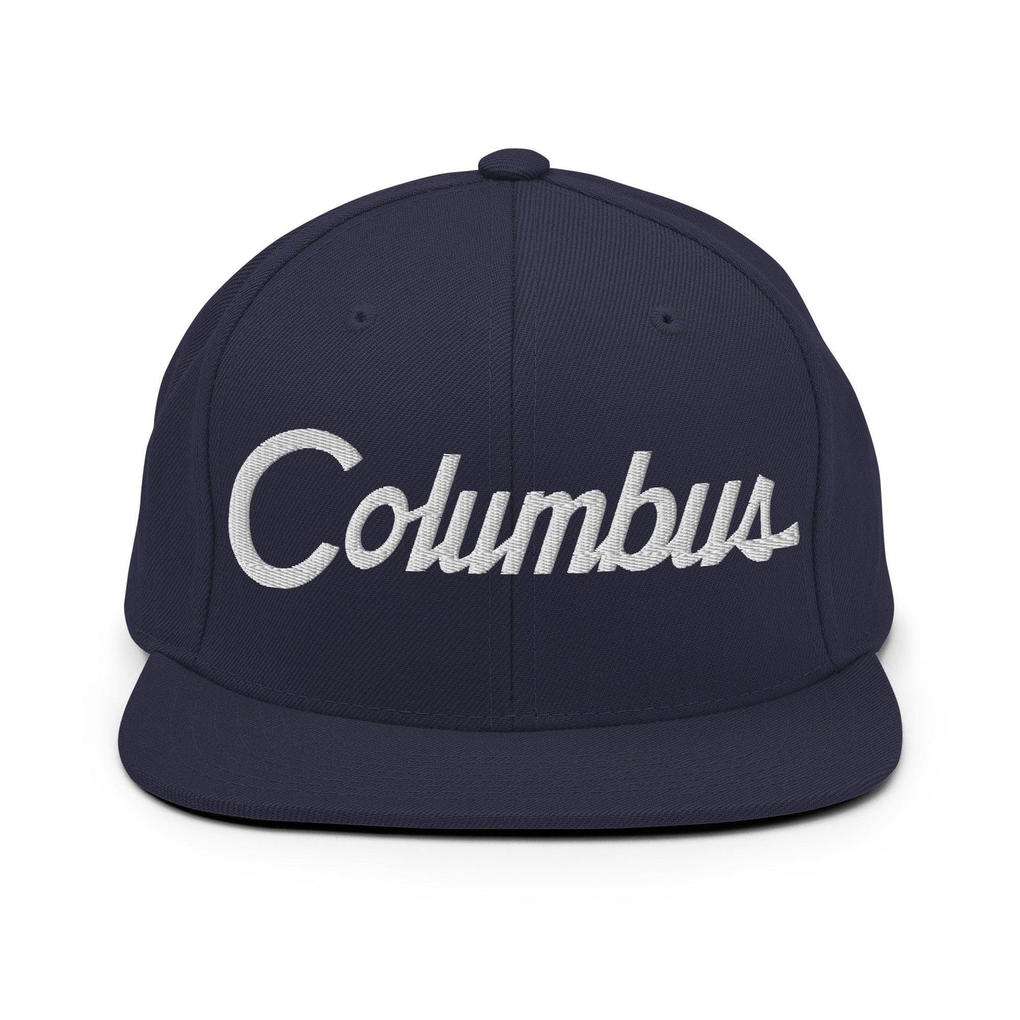 Columbus Script Snapback Hat Navy