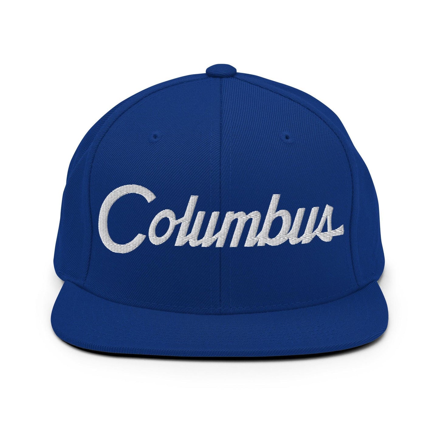 Columbus Script Snapback Hat Royal Blue